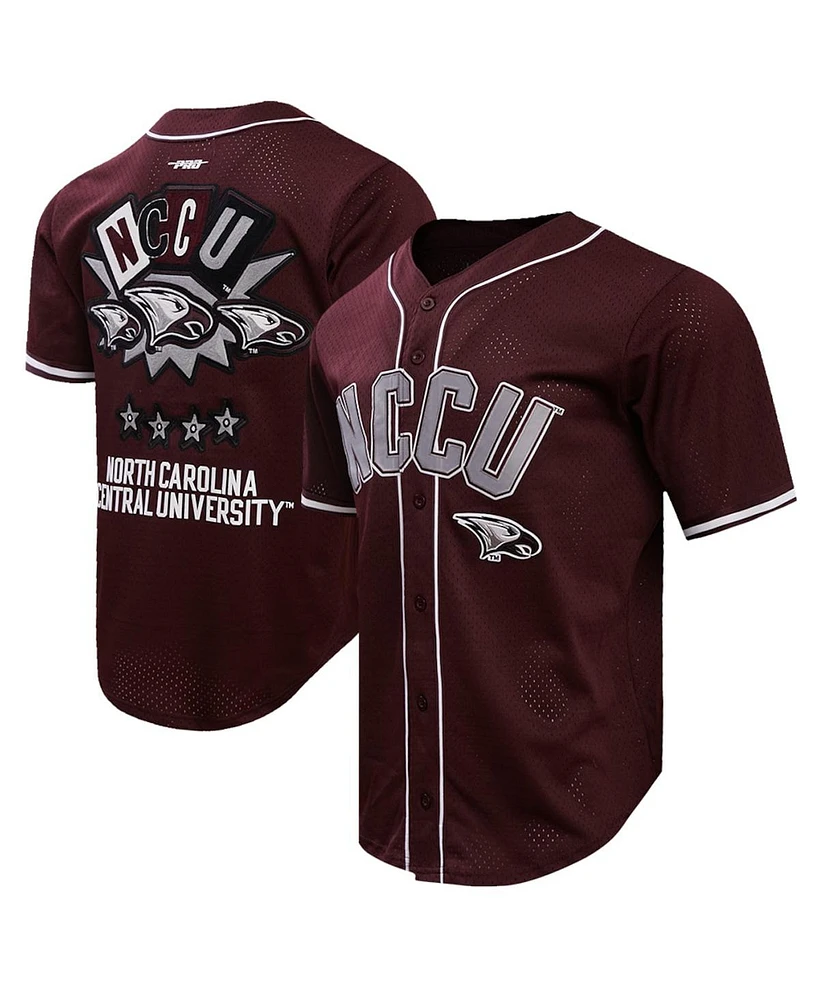 Men's Pro Standard Maroon North Carolina Central Eagles Homecoming Mesh Button-Down Shirt