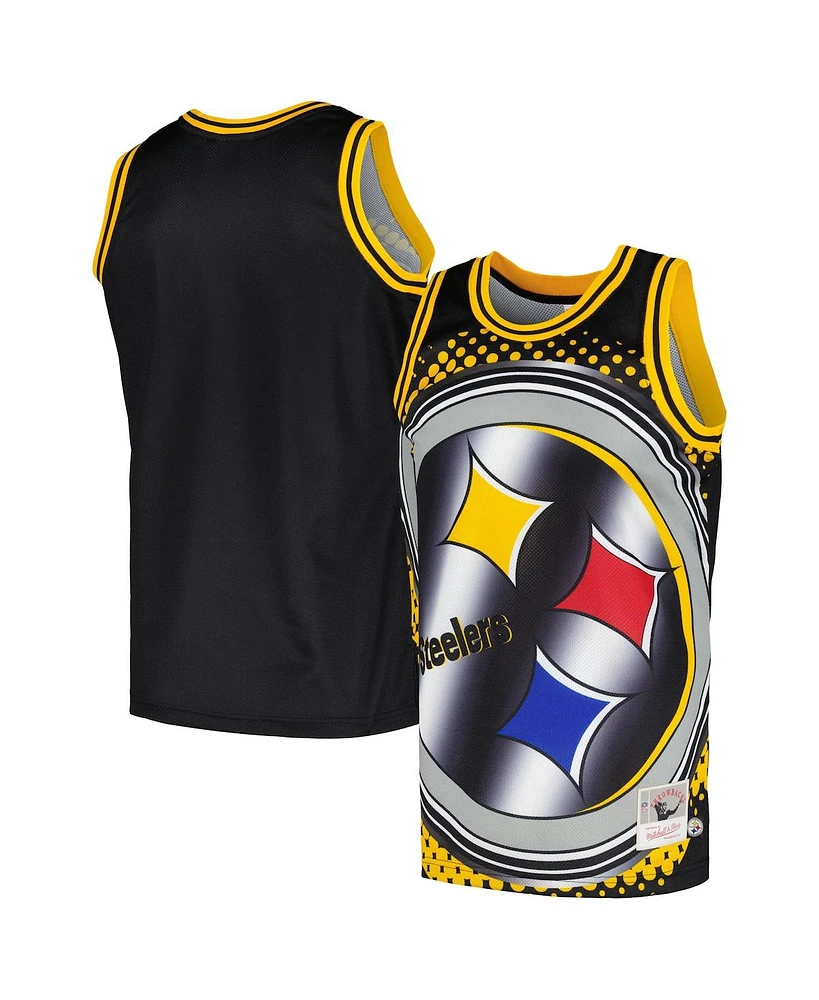 Men's Mitchell & Ness Black Pittsburgh Steelers Big Face 7.0 Fashion Tank Top