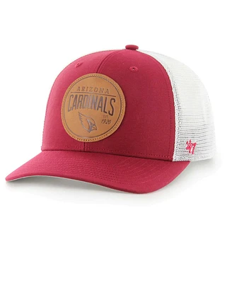 Men's '47 Brand Cardinal Arizona Cardinals Leather Head Flex Hat