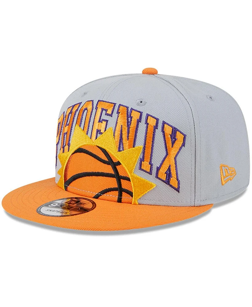 Men's New Era Gray, Orange Phoenix Suns Tip-Off Two-Tone 9FIFTY Snapback Hat