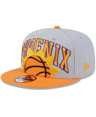 Men's New Era Gray, Orange Phoenix Suns Tip-Off Two-Tone 9FIFTY Snapback Hat