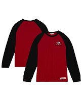 Men's Mitchell & Ness Scarlet Nebraska Huskers Legendary Slub Raglan Long Sleeve T-shirt