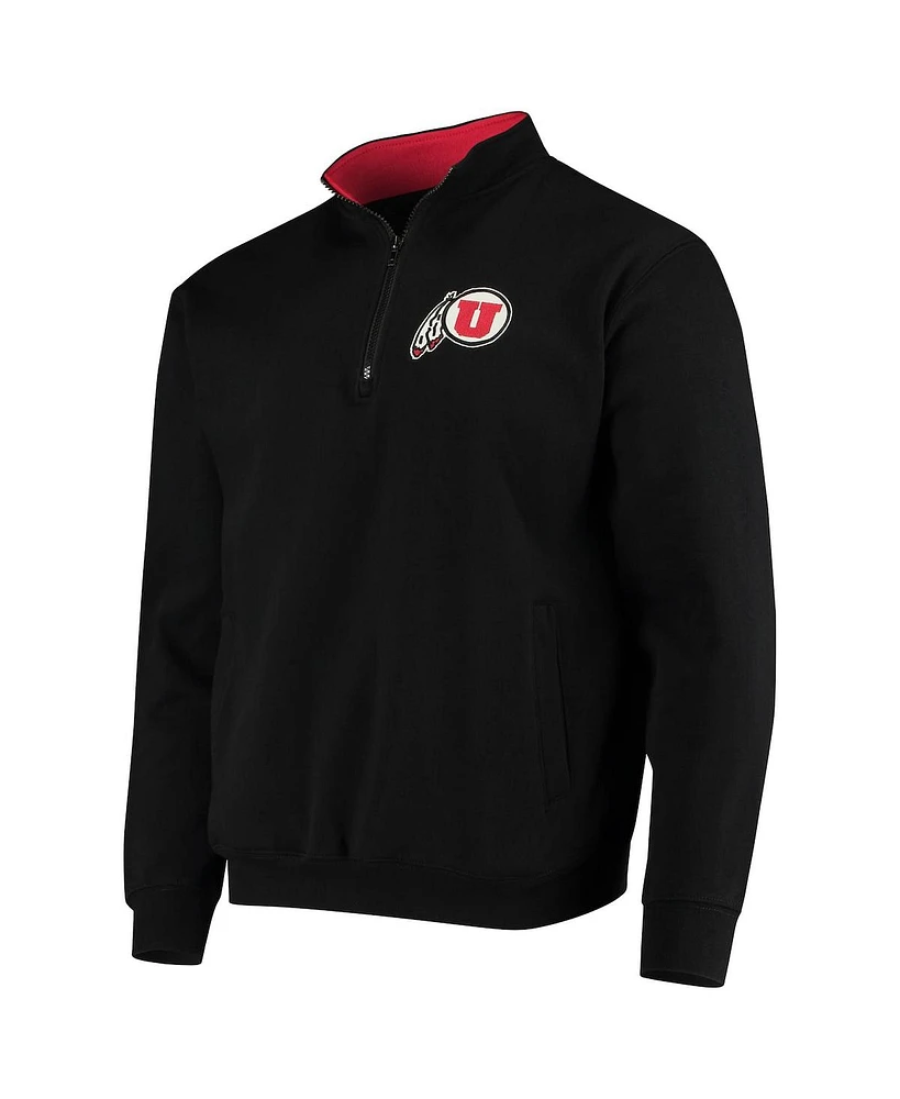 Men's Colosseum Black Utah Utes Tortugas Logo Quarter-Zip Jacket