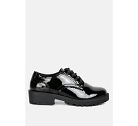 whittle patent lace up derby shoes