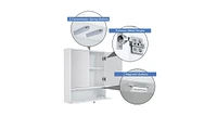 Double Door Wall-Mounted Bathroom Mirrored Medicine Cabinet