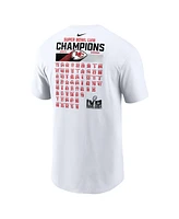 Men's Nike White Kansas City Chiefs Super Bowl Lviii Champions Roster T-shirt