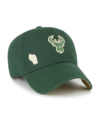 Women's '47 Brand Hunter Green Milwaukee Bucks Confetti Undervisor Clean Up Adjustable Hat