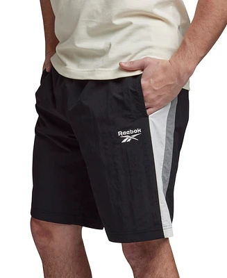 Reebok Men's Ivy League Regular-Fit Colorblocked Crinkled Shorts