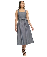 Dkny Women's Chambray Square-Neck Sleeveless Midi Dress