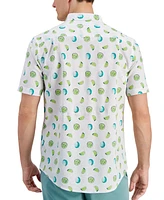 Club Room Men's Lime Print Short-Sleeve Shirt, Created for Macy's