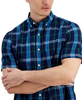 Club Room Men's Short Sleeve Printed Shirt, Created for Macy's