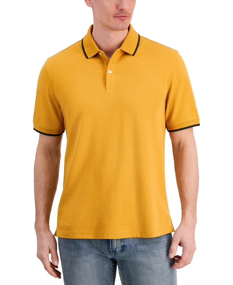 Club Room Men's Regular-Fit Tipped Performance Polo Shirt