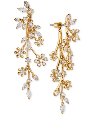 Eliot Danori Cubic Zirconia Flower Front-to-Back Earrings, Created for Macy's