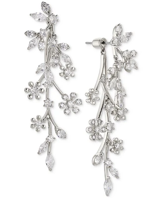 Eliot Danori Cubic Zirconia Flower Front-to-Back Earrings, Created for Macy's