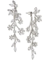Eliot Danori Cubic Zirconia Flower Front-to-Back Earrings, Created for Macy's
