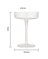 The Wine Savant Ribbed Eve Martini and Champagne Coupe Cocktail Glasses, Set of 2