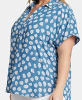 Nydj Plus Size Becky Short Sleeved Blouse