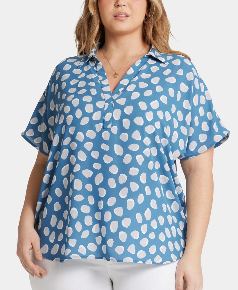 Nydj Plus Becky Short Sleeved Blouse