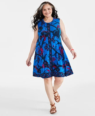 Style & Co Plus Size Printed Sleeveless Flip Flop Dress, Created for Macy's