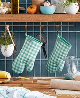 KitchenAid Gingham Oven Mitt 2-Pack Set, 7" x 13"