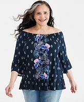 Style & Co Plus Printed On Off Top, Created for Macy's