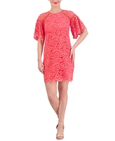 Vince Camuto Women's Lace Flutter-Sleeve Shift Dress