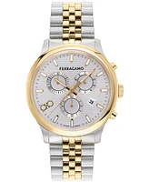 Salvatore Ferragamo Men's Swiss Chronograph Two-Tone Stainless Steel Bracelet Watch 42mm