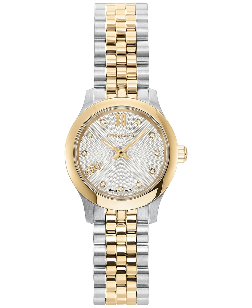 Salvatore Ferragamo Women's Swiss Diamond Accent Two-Tone Stainless Steel Bracelet Watch 25mm