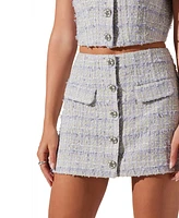 Astr the Label Women's Mavey Tweed Mini Skirt
