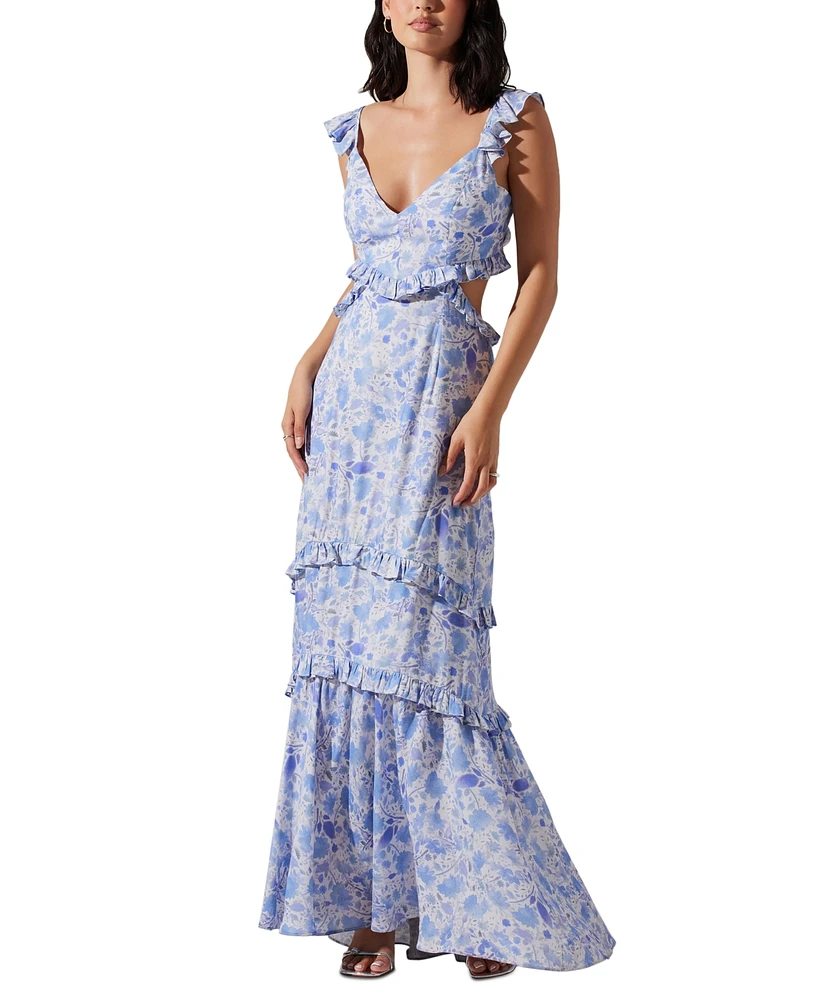 Astr the Label Women's Cassis Floral Print Maxi Dress