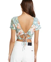 Volcom Juniors' Had Me At Aloha Cutout Crop Top