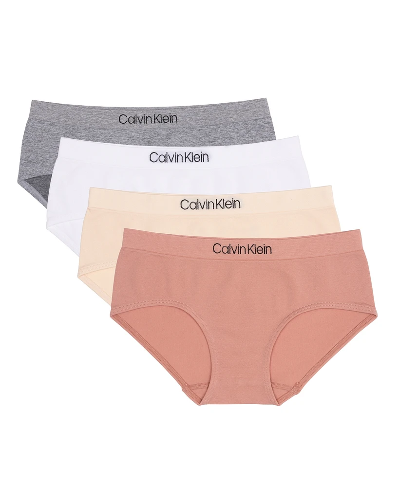 Calvin Klein Big Girls Comfort Seamless Hipster, Pack of 4