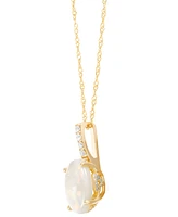 Opal (1-5/8 ct. t.w.) & Diamond (1/10 ct. t.w.) Pendant Necklace in 14k Gold