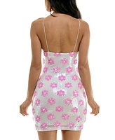 B Darlin Juniors' Floral Sequin Sleeveless Bodycon Dress