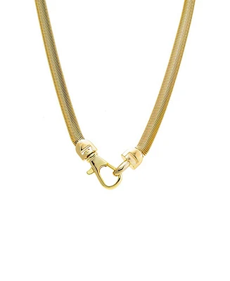by Adina Eden Solid Large Clasp Wide Snake Chain Necklace