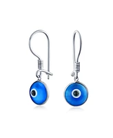 Bling Jewelry Jewelry Set Good Luck Amulet Turkish Translucent Glass Bead Evil Eye Bracelet Earrings Sterling Silver Blue 7.5 Inch