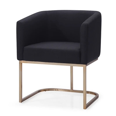 Yukon Modern Black & Antique Brass Dining Chair