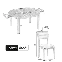 Streamdale Furniture Farmhouse dining set with extendable table & 4 chairs