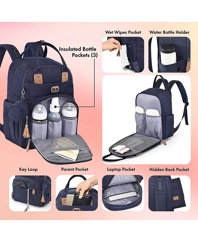 Diaper Genie Dikaslon Diaper Backpack Large Baby Bag With