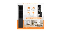 72 Inches Free Standing Tall Floor Bathroom Storage Cabinet