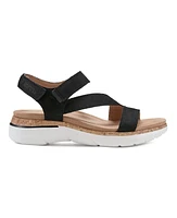 Earth Women's Roni Almond Toe Flat Strappy Casual Sandals