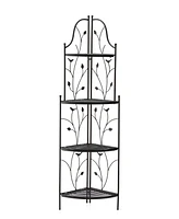 Glitzhome 52" H 4-Tiered Metal Corner Shelf Plant Stand or Storage Rack
