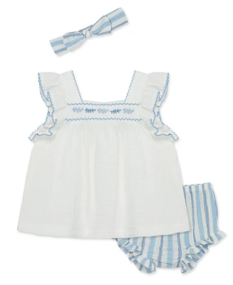 Little Me Baby Girls Sprigs Sunsuit with Headband