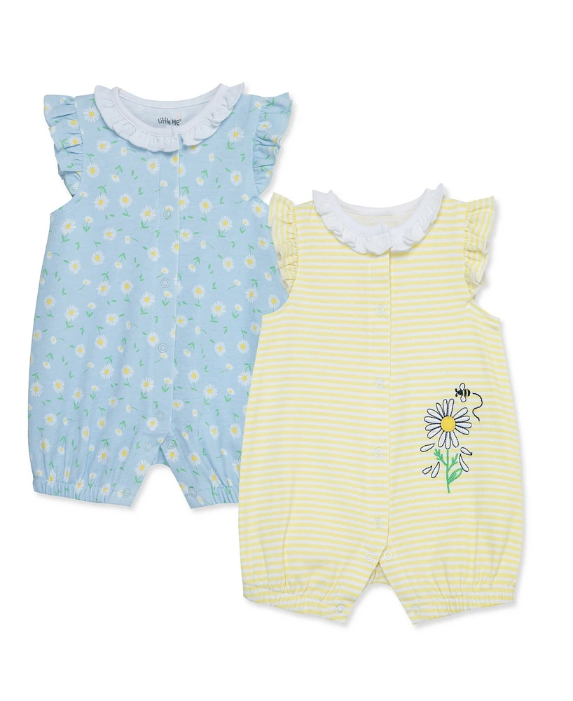 Little Me Baby Girls Daisies 2 Pack Rompers