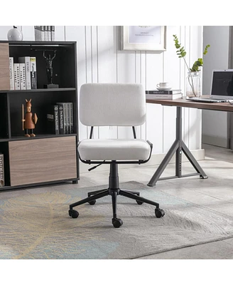 Simplie Fun Adjustable Swivel Desk Chair, White
