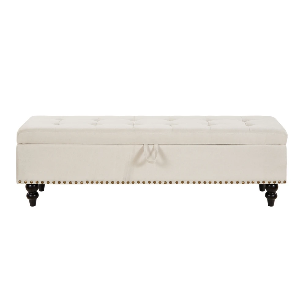 59" Bed Bench Ottoman with Storage Fabric