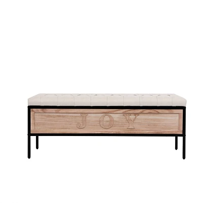 Simplie Fun 48" Rectangular Upholstered Wooden Joy Storage Bench