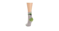 Muk Luks Women's 6 Pack Pickle ball Quarter Crew Socks, Pink/Green, One Size