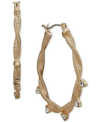 lonna & lilly Gold-Tone Pave Twisted Hoop Earrings