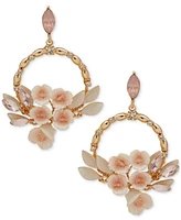 lonna & lilly Gold-Tone Crystal & Bead Flower Chandelier Earrings